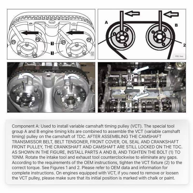 Diesel Engine Chain Twin Camshaft Timing Locking Tool Set - Image 2