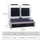Double Plate Panini Grill Full Grooved Electric Griddle Double Electric Grill (Copy) (Copy)