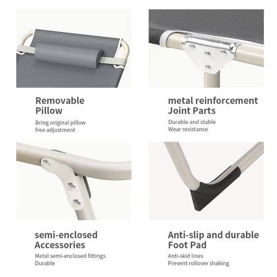 Manufacturing Folding Garden Patio Durable Bunk Bed Metal Camping Bed - Image 6