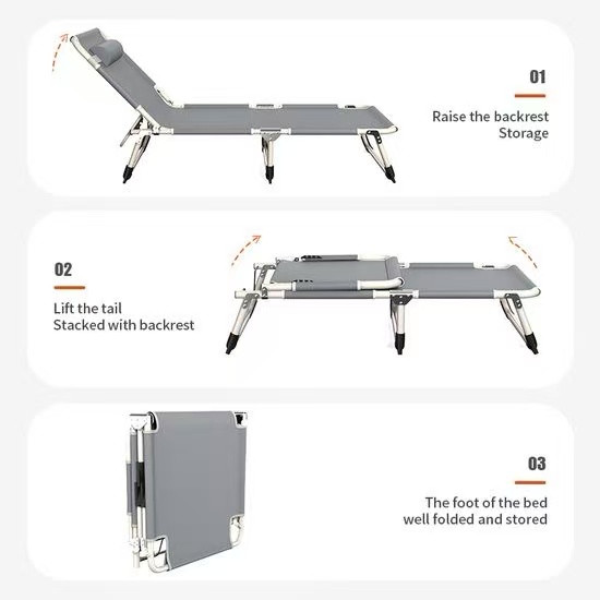 Manufacturing Folding Garden Patio Durable Bunk Bed Metal Camping Bed - Image 7
