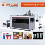 Automatic Plastic Disposable Cold Drink Cup Take-out Bowl Tray Container Jelly Cup Thermoforming Forming Making Machine/All Servo Cup Forming Machine
