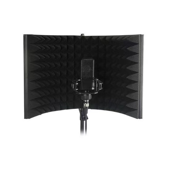 Desktop Professional 3 Panel Foldable Adjustable Recording Microphone Isolation Shield for Studio - Image 2