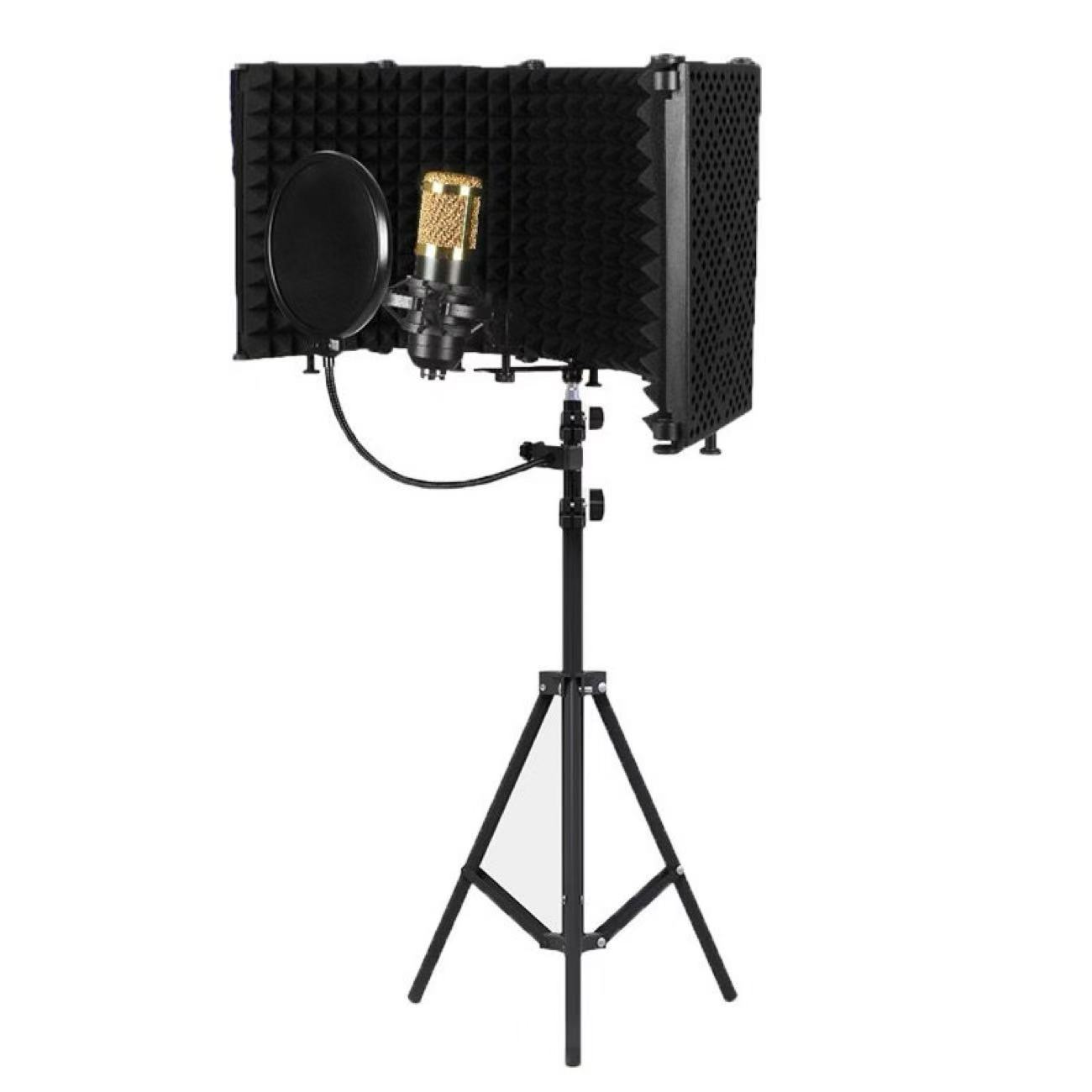 Desktop Professional 3 Panel Foldable Adjustable Recording Microphone Isolation Shield for Studio - Image 4