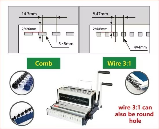 1 & Comb 2-in-1 Multifuctional Punching & Binding Machine for Book Binder Model Cw2016 - Image 5